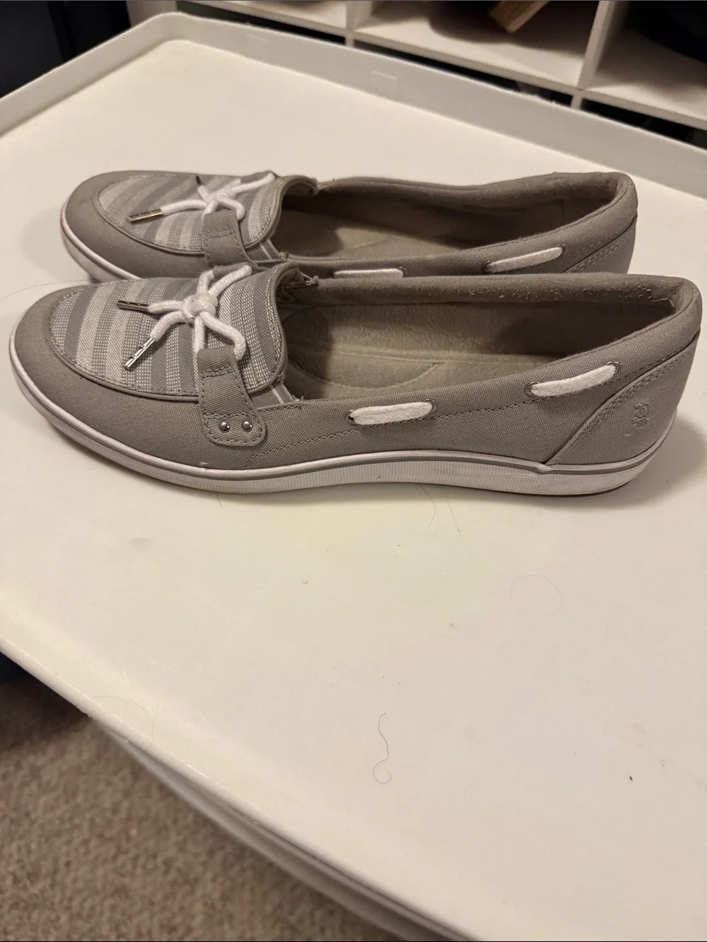 Grasshoppers Gray Striped Slip-On Loafers